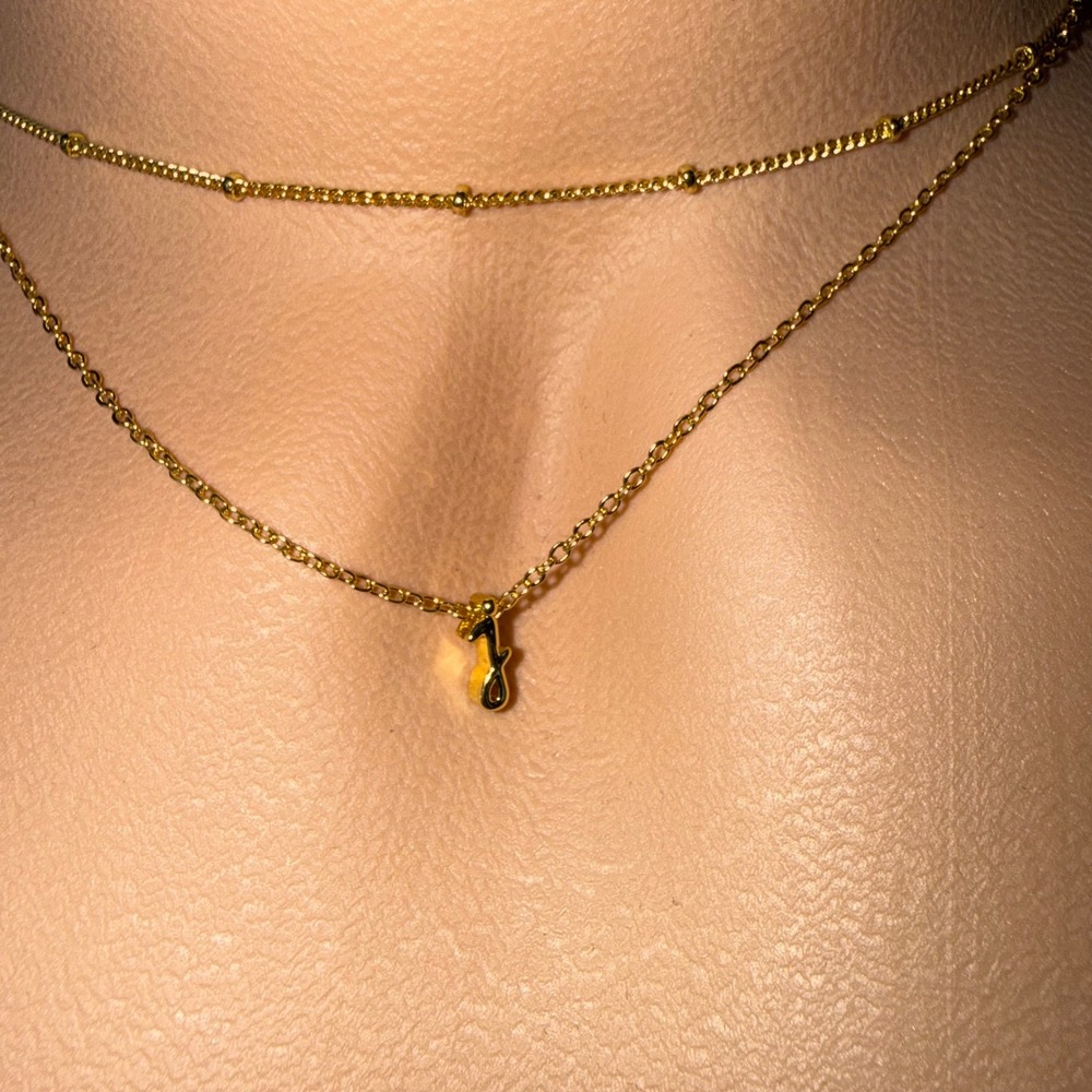 Yoosteel Gold Layered Initial Necklace Set Satellite Choker Letter J Pendant - Picture 4 of 9